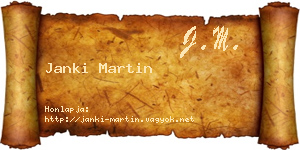 Janki Martin névjegykártya