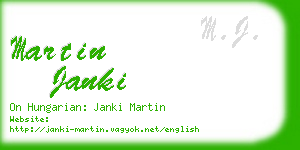 martin janki business card
